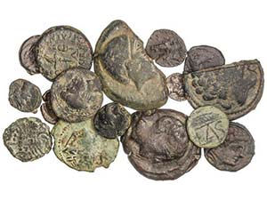 Lote 16 monedas Óbolo, Sextante, 1/4 Calco ... 