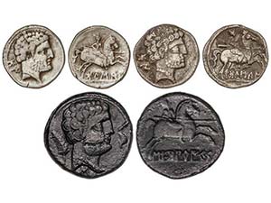 Lote 3 monedas As y Denario (2). BOLSCAN (2) ... 