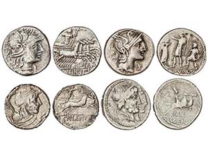 Lote 4 monedas Denario. CORNELIA-50, ... 