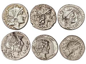 Lote 6 monedas Denario. ANÓNIMO (2), ... 