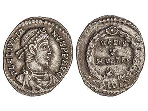 Siliqua. 360-363 d.C. JULIANO II. LUGDUNUM. ... 