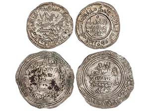 Caliphate - Lote 2 monedas Dirham. 334 y ... 
