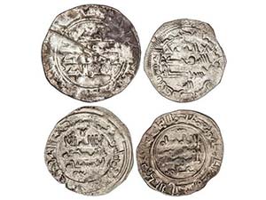 Caliphate - Lote 4 monedas Dirham. 232H, ... 