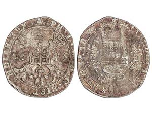 Philip IV - 1/4 Patagón. 1645. AMBERES. ... 