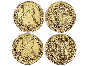 Charles IV - Lote 2 monedas 1 Escudo. 1791 y ... 