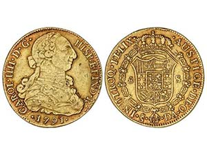 Charles IV - 8 Escudos. 1791. SANTIAGO. D.A. ... 
