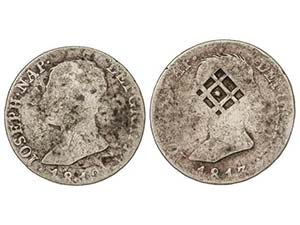 Joseph Napoleon - Lote 2 monedas 4 Reales. ... 