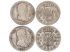 Ferdinand VII - Lote 2 monedas 4 Reales. ... 