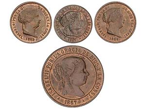 Elisabeth II - Lote 4 monedas 1/2. 2-1/2 ... 