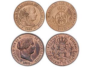 Elisabeth II - Lote 2 monedas 25 Céntimos ... 