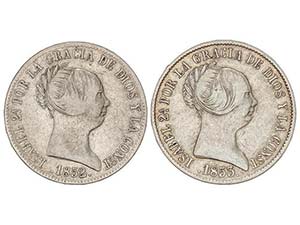 Elisabeth II - Lote 2 monedas 10 Reales. ... 