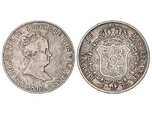 Elisabeth II - 10 Reales. 1841. SEVILLA. ... 