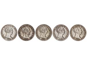 Elisabeth II - Lote 5 monedas 10 Reales. ... 