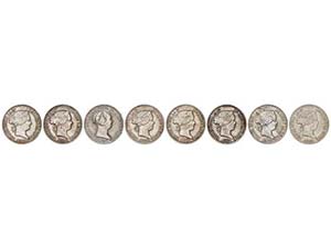 Elisabeth II - Lote 8 monedas 10 Reales (6) ... 