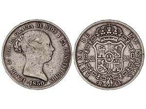 Elisabeth II - 20 Reales. 1850. MADRID. C.L. ... 