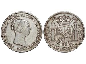 Elisabeth II - 20 Reales. 1855. MADRID. ... 