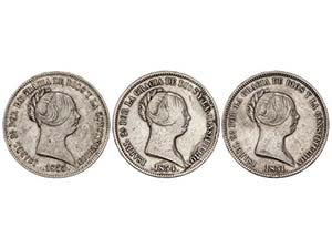 Elisabeth II - Lote 3 monedas 20 Reales. ... 