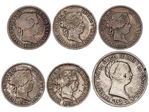 Elisabeth II - Lote 6 monedas 1 Escudo (2), ... 