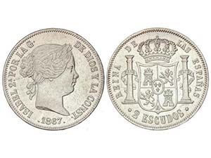 Elisabeth II - 2 Escudos. 1867. MADRID. ... 