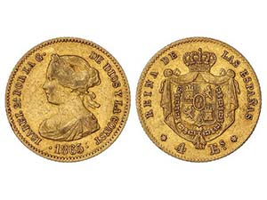 Elisabeth II - 4 Escudos. 1865. MADRID. 3,32 ... 