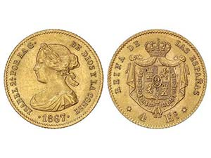 Elisabeth II - 4 Escudos. 1867. MADRID. 3,35 ... 