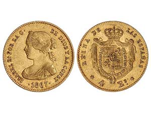 Elisabeth II - 4 Escudos. 1867. MADRID. 3,32 ... 