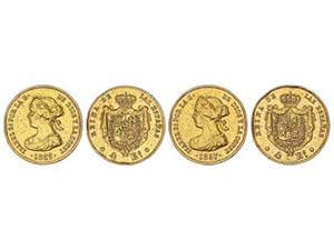 Elisabeth II - Lote 2 monedas 4 Escudos. ... 
