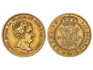 Elisabeth II - 80 Reales. 1840. BARCELONA. ... 