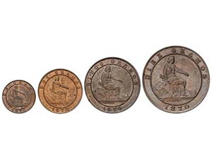 Lote 4 monedas 1, 2, 5 y 10 Céntimos. 1870. ... 