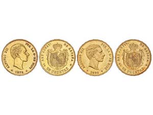 Lote 2 monedas. 1878 y 1880. 1878 (*18-78) ... 