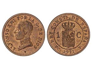 1 Céntimo. 1911 (*1). P.C.-V. Restos de ... 