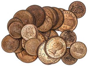 Lote 36 monedas 1 (20) y 2 Céntimos (16). ... 