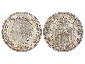 50 Céntimos. 1894 (*18-94). P.G.-V. Restos ... 