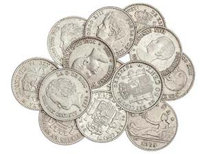 Lote 15 monedas 50 Céntimos. 1869 a 1900. ... 