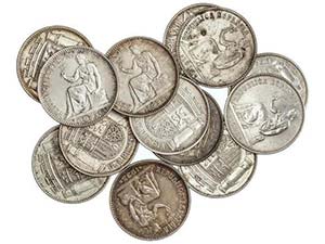 Lote 13 monedas 1 Peseta. 1933 (*3-4). AR. A ... 