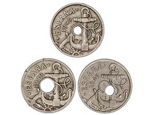 Lote 3 monedas 50 Céntimos. 1949. TODAS CON ... 