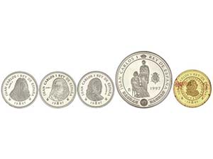 Serie 5 monedas 2.000 (3), 10.000 y 80.000 ... 