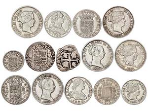 Lote 14 monedas de plata módulo medio. 1571 ... 
