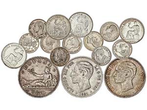 Lote 16 monedas 50 Céntimos a 5 Pesetas. ... 