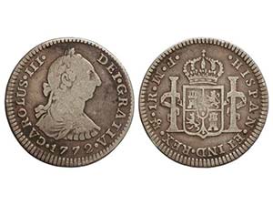 Lote 7 monedas y 104 billetes. 1772 a 2003. ... 