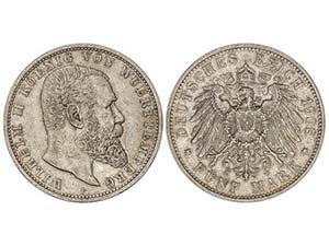 German States - 5 Marcos. 1908-F. GUILLERMO ... 