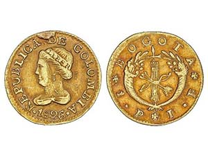 Colombia - 1 Peso. 1826. BOGOTÁ. J.F. 1,59 ... 