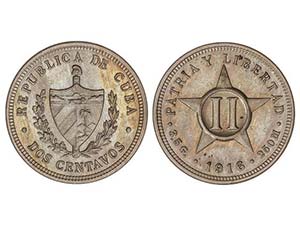 Cuba - 2 Centavos. 1916. 3,5 grs. AR. Ligera ... 