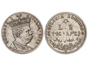 Eritrea - 2 Liras. 1890. HUMBERTO I. 10 grs. ... 