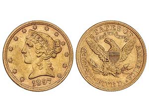 United States of America - 5 Dólares. 1897. ... 