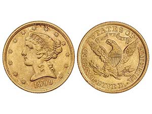 United States of America - 5 Dólares. 1899. ... 