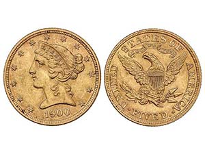 United States of America - 5 Dólares. 1900. ... 