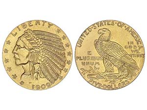United States of America - 5 Dólares. 1909. ... 