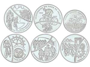 France - Lote 6 monedas 1/4, 1-1/2 (5) ... 