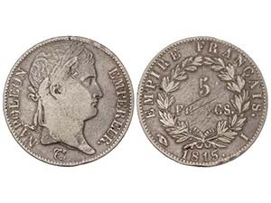 France - 5 Francos. 1815-I. NAPOLEÓN ... 